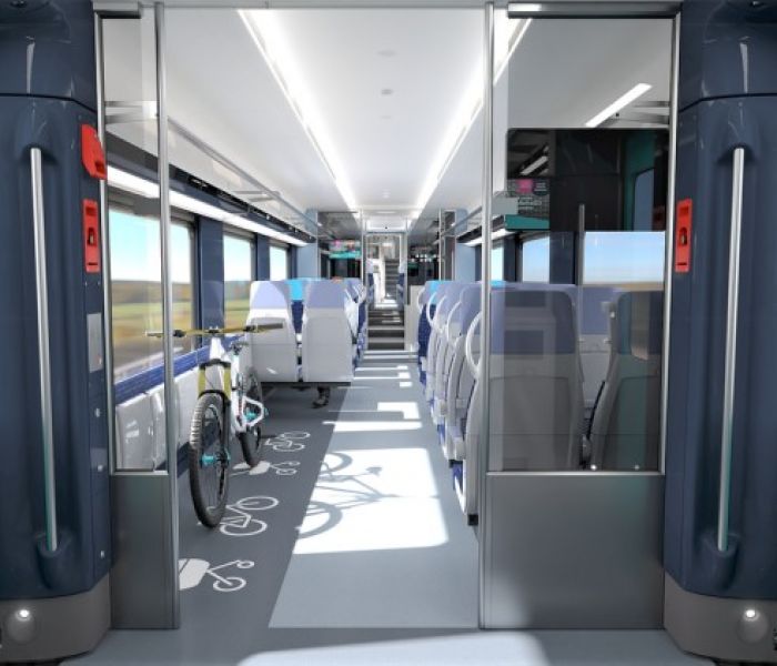 Coradia Stream: Fahrzeugkonfiguration mit 360 bzw. 390 Sitzplätzen (Foto: Alstom Advanced & Creative Design)